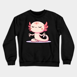 cute yoga axolotl Crewneck Sweatshirt